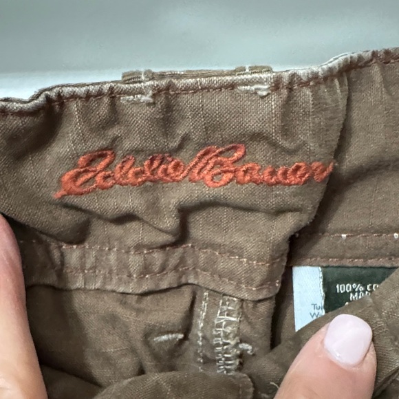 Eddie Bauer Brown Draw String Cropped Ankle Pants - Picture 9 of 10